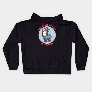 Ice skating llama Kids Hoodie